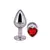 Plug anal metálico en forma de corazón chico con un diseño elegante y brillante.