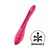 Vibrador de silicona color rojo flexible con un agujero en la parte del medio del producto