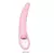 Estimulador dilatador vaginal de silicona en color rosa, tamaño medio, con botón de vibración en la base.