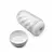 Masturbador peneano de silicona transparente con tapa blanca, ideal para juguetes sexuales.