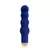 Vibrador estimulador Miky 3 en color azul, con diseño ondulado y parte inferior dorada.