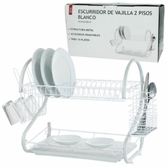 Escurreplatos Cromado Blanco 2 pisos