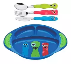 Kit infantil 4 piezas Kids linea Monster Tramontina