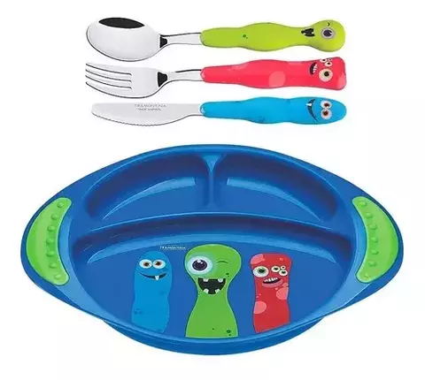 Kit infantil 4 piezas Kids linea Monster Tramontina