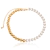CHOKER METADE PÉROLA BANHO OURO