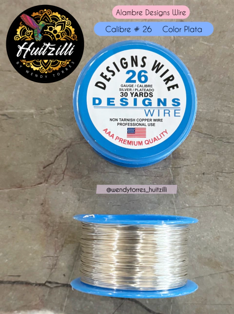 Alambre Designs Wire Calibre # 26 Plata