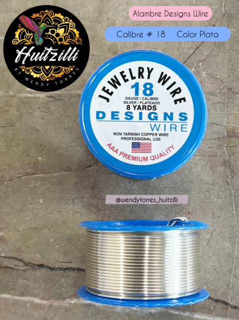 Alambre Designs Wire Calibre # 18 Plata