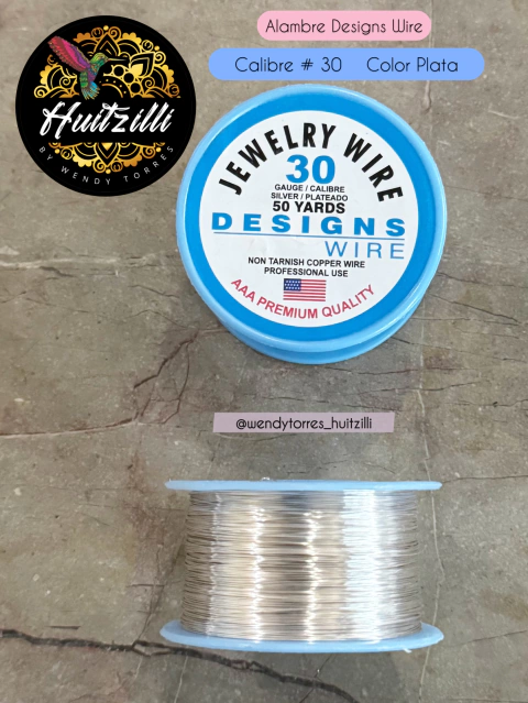 Alambre Designs Wire Calibre # 30 Plata