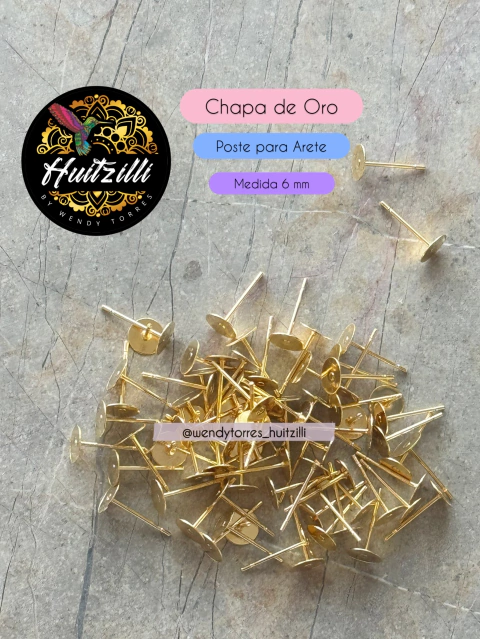 Broquel para arete Chapa de oro