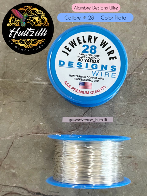 Alambre Designs Wire Calibre # 28 Plata