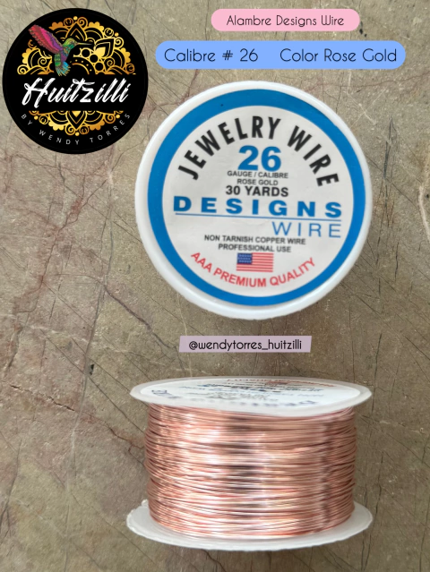 Alambre Designs Wire Calibre # 26 Rose Gold