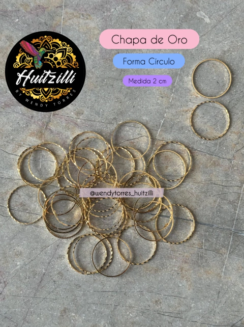 Base para miyuki Chapa de oro Circulo