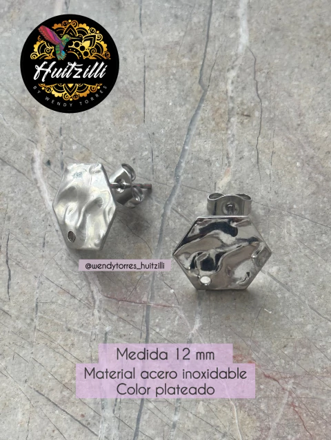 Poste arete hexagono plateado - comprar en línea