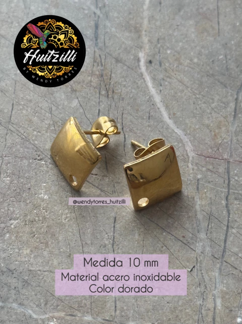 Poste arete cuadrado dorado - comprar en línea