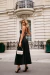 Vestido Midi de Crepe Preto Lumière Preto - DEDANA BOUTIQUE 