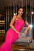 Vestido Midi de Crepe Pink Lunares - DEDANA BOUTIQUE 