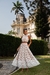 Conjunto de Renda Com Padrões Bordados Em Palmeiras Tropical Off-White - DEDANA BOUTIQUE 