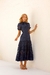Vestido Midi Em Laise Azul Marinho Horizonte Azul Ref 2568