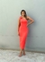 Vestido Midi Com Decote Assimétrico e Aplicação de Maxi Laço Honeymoon Laranja Ref 2289 - loja online