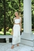 Conjunto de Duas Peças Em Viscolinho Golden Off-White