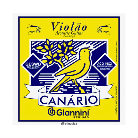 Encordoamento Giannini Canário GESWB Violão Aço (.011 – .045)