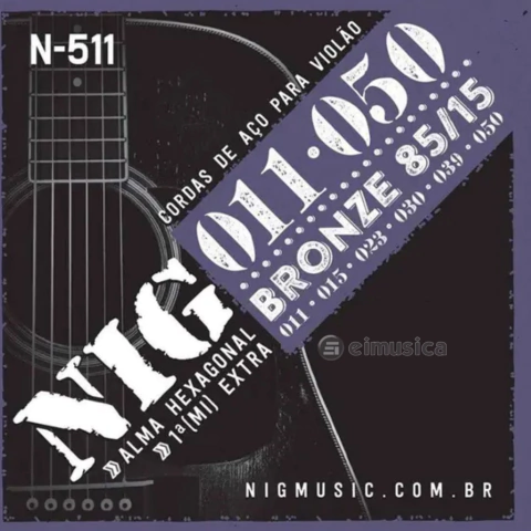 Encordoamento para Violão Aço 011 Bronze 85/15 6 Cordas N511
