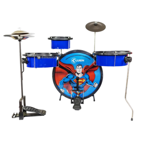 Bateria Infantil Luen Azul Warner Superman Heroes