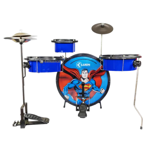 Bateria Infantil Luen Azul Warner Superman Heroes