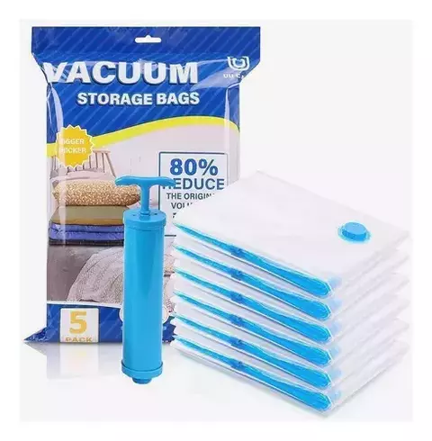 SET X5 Bolsas al Vacio ROPA ACOLCHADO VIAJE VALIJA + BOMBA ASPIRADORA - comprar online