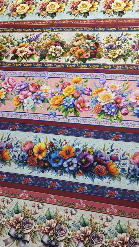 Painel Barrado Tricoline Digital Flores - comprar online