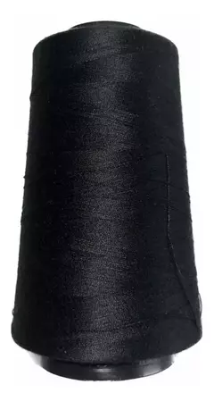 6 Conos De Hilo De Poliéster X 4000 mt c/u Negro