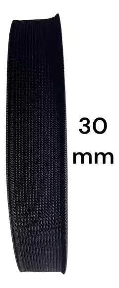 Elástico De Poliéster 30 Mm En Rollo X 25 Metros