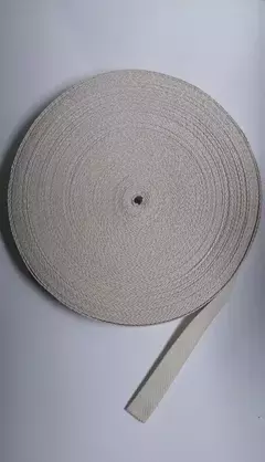 Cinta Mochilera De Algodón Crudo 3 Cm Ancho X 50 Mts Largo