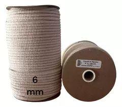 Cordón De Algodón Con Alma N°5 Crudo Rollo X 100 Metros