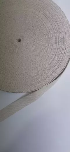 Cinta Mochilera De Algodón Crudo 3 Cm Ancho X 50 Mts Largo en internet