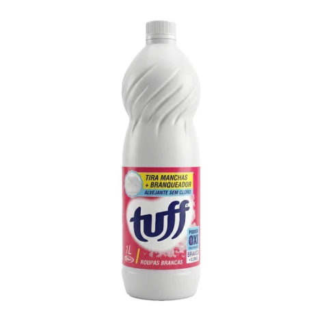 Alvejante Sem Cloro Tuff 1L Tira Manchas Roupas Coloridas Azulim