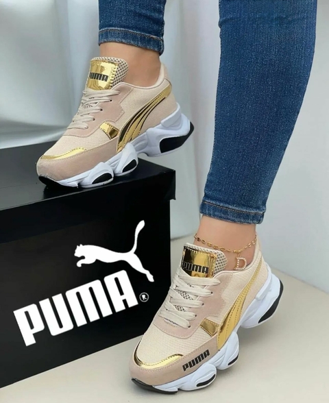 Tenis Puma Fashion Beige Dama