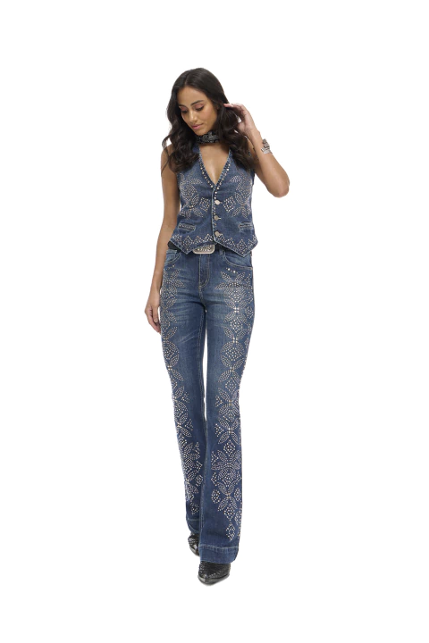 CBT33 - CALÇA FEMININA BOOT CUT METALS NAVAJO - comprar online
