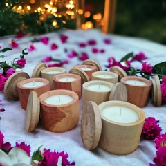 Porta Vela De Madera C/Tapa - comprar online