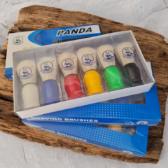 Brochas De Afeitar Plasticas Panda - Caja x 6 unidades Colores
