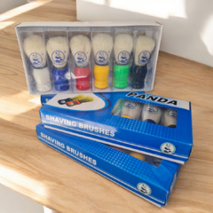 Brochas De Afeitar Plasticas Panda - Caja x 6 unidades Colores en internet