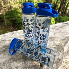 Botella Hidratacion Big Life Tapa Click - Azul Floral - The Bear Love