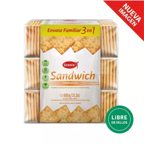 Galletitas Granix crackers Sandwich 600 gs