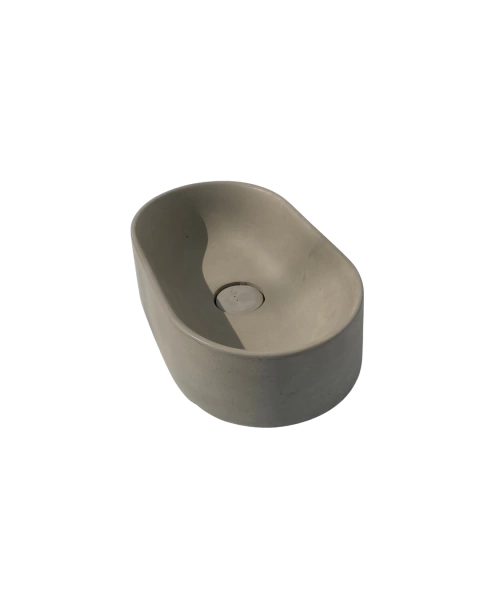 Cuba de Banheiro de Concreto Artesanal Apoio Oval Cromico ZH035 - Zhen Home - comprar online
