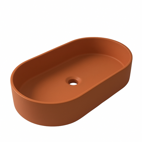 Cuba de Banheiro de Concreto Artesanal Apoio Oval ZH336 - Zhen Home - comprar online