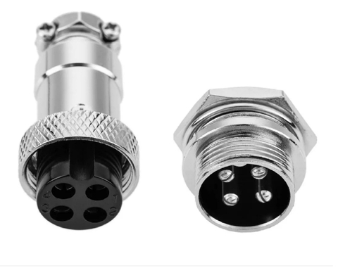 CONECTOR MIC MACHO/FEMEA 4 PINOS METAL - 10 PARES