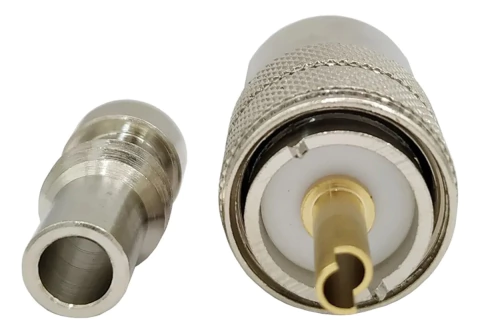 Conector UHF Macho p/ Solda c/ Redutor – Kit c/ 50 unid