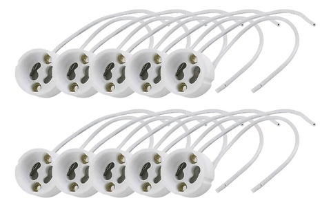 SOQUETE LAMPADA LED PORCELANA GU10 - KIT 10 SOQUETES