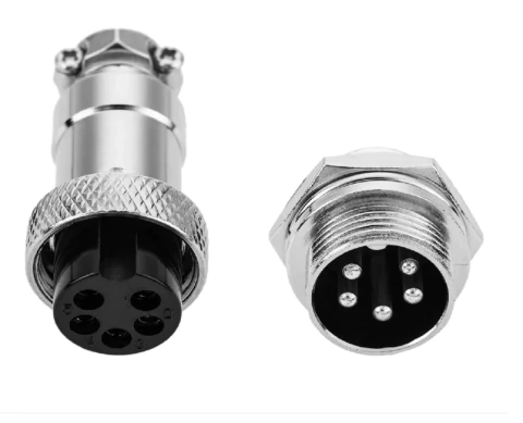 Conector MIC 5 Pinos Macho/Fêmea - Kit com 5 Pares de Metal