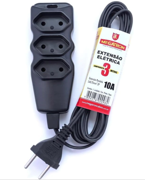 EXTENSÃO CABO PP PLANO 3X0,75X3,0M - PR